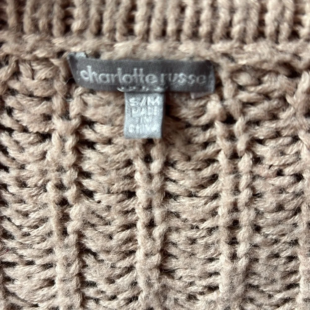 Charlotte Russe Cableknit Wrap Cardigan Chunky Knit Batwing Sweater Poncho Layer